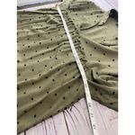 ZARA  Babydoll Dress Womens S Army Green Polka Dot Split Mock Neck Viscose Photo 5
