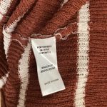 Doe & Rae Burnt Orange And White Striped Long Cardigan Size Medium Photo 3