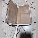 Time And Tru  Women's Double Zip Woven Wristlet Wallet DG4 Beige Photo 3