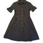 Rupsaps Retro 50s Roll Tab Sleeve Shirt Waist Dress Size L Utilitarian Military Black Size L Photo 0