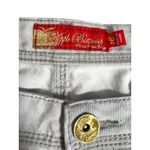 Apple Bottoms Vintage Y2K  Gray Embroidered Rhinestone Pocket Straight Leg Jeans Photo 8