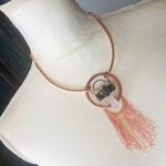 Amethyst Handcrafted copper clear quartz fringe pendant necklace Photo 0