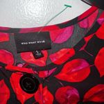 Who What Wear  Women's Red Leaf Patterned Dress Size Small side zipper Photo 2