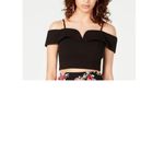 B Darlin B.DARLIN Black Off The Shoulder Crop Top NEW Size 11/12 Photo 3