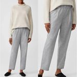 Eileen Fisher NWT Lantern Wool Flannel Pleated Tapered Ankle Pants Moon Gray XL Photo 2