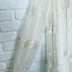 Free People Stevie Embroidered Maxi Dress Tea Flowy Ivory Sheer Floral Lined S Photo 6