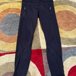 Lululemon Inspire Crop Leggings Mid Rise Black Mesh Panels Zipper Pockets Size 8 Photo 0