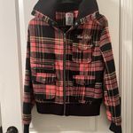 Blac Label Women's Juniors Plaid Flannel Full Zip Coat Jacket Size L Multi Photo 0
