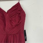 Weddington Way  Burgundy Satin Sleeveless Bridesmaid Maxi Dress Womens 6 Formal Photo 5