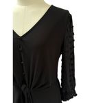 Fifty Street Women’s  Black V-neck Long Sleeve Blouse Sz M Photo 1