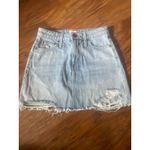 Alice + Olivia  Good High Waisted Denim Skirt Distressed Mini Casual Size 25 0 XS Photo 1