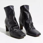 Free People Cybill Heel Ankle Boots Women's 9 Black Leather Boho Hippie Career Photo 0