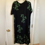 🌞Sunset Rose Short Sleeve Black w/Green Turtle Hawaiian Style Maxi Dress A Green Size undefined Photo 5