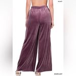 Zenana Outfitters Wide Leg Elastic Waist Comfort Plus Velvety Pants 1X in Eggplant Purple Color Photo 2
