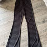 Boohoo  Black Pinstripe Flared Pants 6 NWOT Photo 0