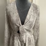 Altar'd State 🩵 Women's Snakeskin Flowy Long-Sleeved Romper Jumper Photo 1