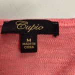 cupio  Women’s Coral Peach‎ Linen Blend Embroidered Boho Gypsy Top Size Medium Photo 6