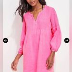 Vineyard Vines  Long Sleeve Linen Cover-up Dress In Fiesta Fuschia Photo 0
