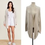 Barefoot Dreams CozyChic Lite Cardigan Ribbed Edge Cream Ivory Size Large Photo 1