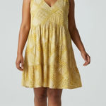 Sincerely Jules XL Butter Yellow Bandana Print Tiered Midi Dress Boho Festival Photo 0