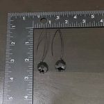 Black CZ Stone Slip on Hook Drop Earrings Photo 8