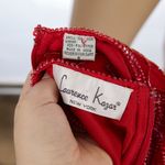 Laurence Kazar Vintage 100% Silk Red Beaded Sequin Dress Women's Small Photo 7