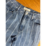 PacSun Mom Jeans Blue White Stripe High Rise Straight Leg Women Size 25 Photo 1