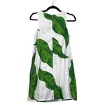 KATIE KIME Banana Leaves Tropical Printed White Green Mini Sheath Dress Sz 2 Photo 2