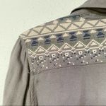 Staring At Stars Anthropologie Staring Stars Green Embroidered Boho Long Sleeve Blouse Womens S Photo 5