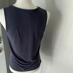 Sunday in Brooklyn  Blue Relaxed Cut Out Tank Top Photo 3