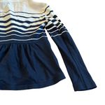 Cartonnier Anthropologie Striped Knit Blazer Jacket Stretch Size Small Women's Blue Photo 5
