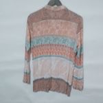 Charlie Paige  S/M Boho Paisley Striped Bell Sleeve Orange Turquoise Pastels Top Photo 6