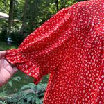 Love, Olive Co Blouse Women's 3X Red floral mock Neck Short Sleeve Top Photo 2