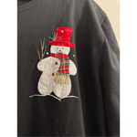 Vintage Karla Marie Applique Snowman Maxi Dress Black Slit Hem Size 2X Photo 3