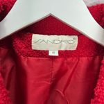 Sandro  Red Textured Double Breasted Wool Blend Peacoat Size 10 Midi Photo 2