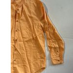 Isle Bay Linen Button Down Shirt L Beachy Pastel Orange Cotton Roll Tab Sleeves Size L Photo 1