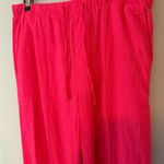 Gap  Mid Rise Linen-Blend Pull-On Wide-Leg Pants Medium Raspberry Pink Photo 2