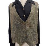 Women's Vintage Joanna Blouse Vest Large Black Photo 1