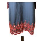 J.Crew  Dress Women Medium Navy Red Embroidered Eyelet Bell Sleeve Mini Preppy Photo 5