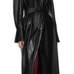 NANUSHKA Vegan Leather Tie Front Maxi Dress Black Sz Small Photo 0