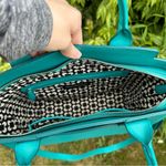 Vera Bradley Turquoise Blue Faux Leather Crossbody Satchel Purse/Handbag Photo 5