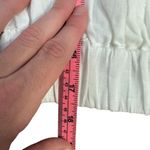 frame denim NEW FRAME Ruched Crop Puff Sleeve Blouse Blanc White Photo 13