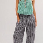 Free People  Preppy Gingham Pants black white sz M Photo 0