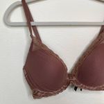 Natori Feathers Plunge T-Shirt Bra in Cinammon Brown Contour Lace Size 34DD Photo 4