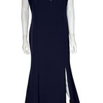 Donna Karan Women's Sweetheart-Neck Cold-Shoulder Gown Navy Sz 14 Photo 1