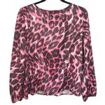 Venus Pink Cheetah Leopard Print Office Siren Ruffle Y2K Style Sweetheart Blouse Photo 2