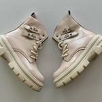 Hannah Rosanna White & Beige Buckle Accent Chunky Combat Boots Size 5 Photo 4