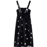 ZARA  Black & White Tie Back Maxi Sundress with Square Neck Sz S EUC Photo 2