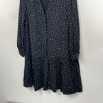 Gap Drop Waist Polka Dot Ruffled Shift Dress 3/4 sleeve Size 8 Black Photo 2