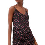 Urban Outfitters NWT Jillian Slip Dress Ruching Roses Floral Black Pink Small Photo 0